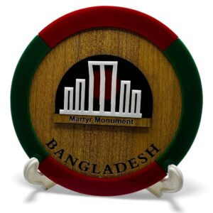 Bangladesh Martyr Monument Round Monogram  for Table or Desk with stand 6 inch