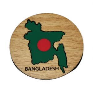 Bangladesh Map Round with Flag Magnet for Car Fridge Locker 2.5x2.5 inch