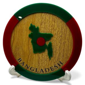 Map Round || Bangladesh Map Round Monogram  for Table or Desk with stand 6 inch