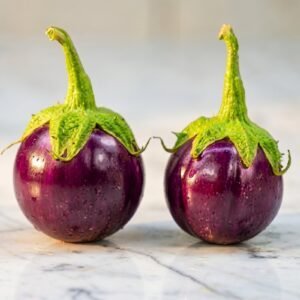 Eggplant-Thai Purple Round Ball Seeds | Round Purple Thai Eggplant Seeds for Planting | High Yield Asian Brinjal Variety | 1 Gram