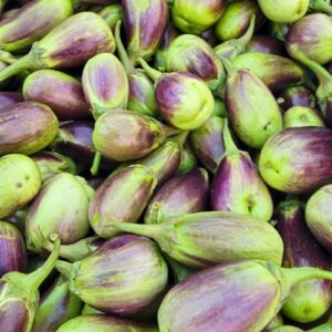 Brinjal Shayola Variety Seeds | Authentic Bangladeshi Organic HYV Heirloom Eggplant Seeds | Thin Skin, Less Seeds, Rich Flavor | 1 Gram